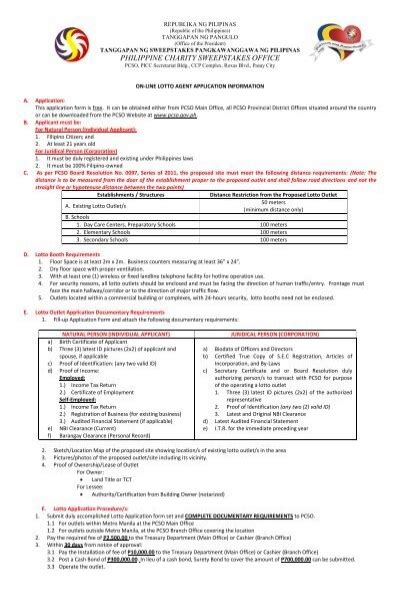 Pcso Application Form For Lotto Outlet .